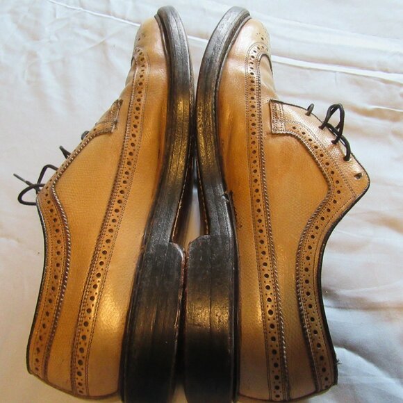 Mens Vtg Florsheim Shoes Leather Wingtip Oxford Dress Shoes Sz 9.5 main image 6